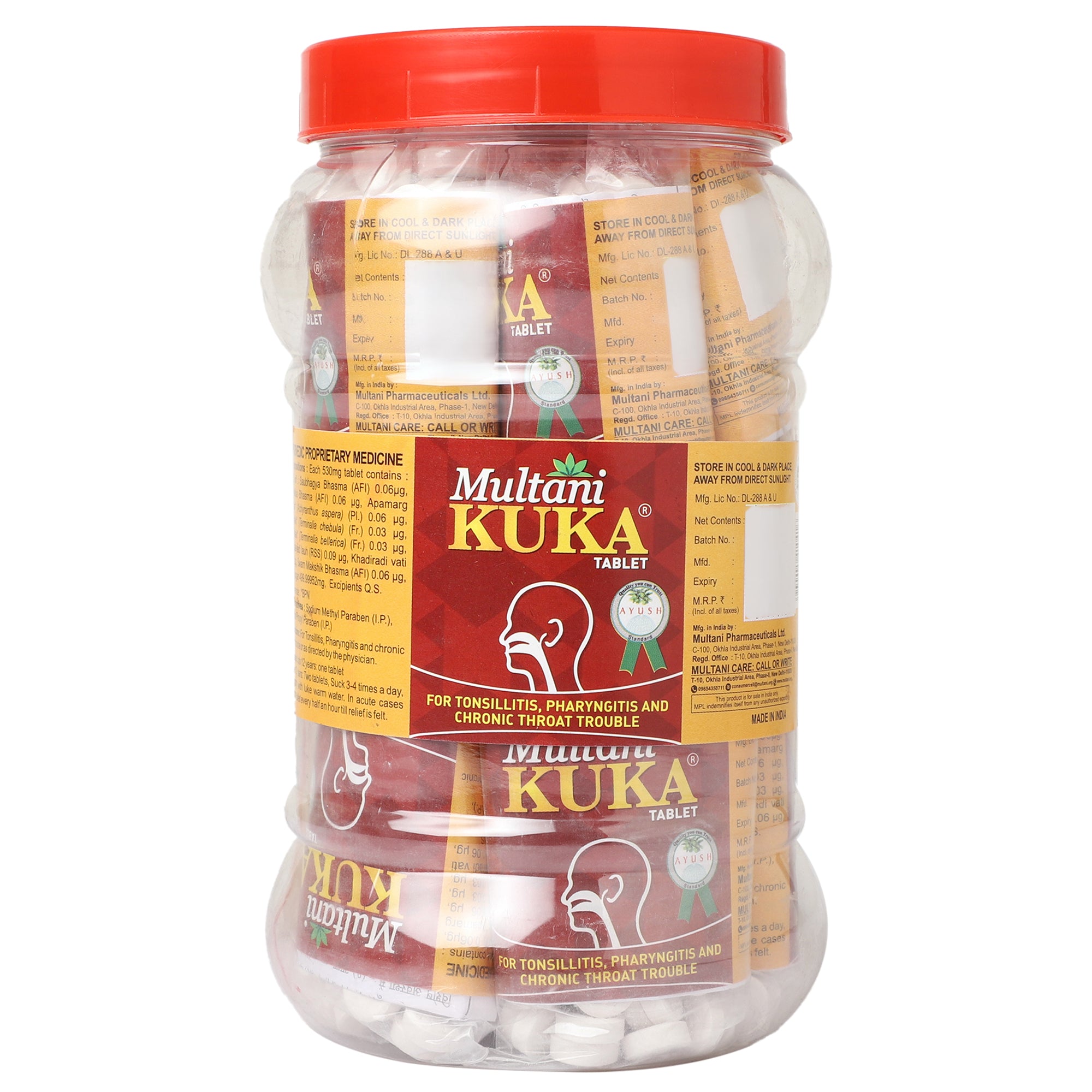 Multani Kuka Tablet Jar of 1000 QTY