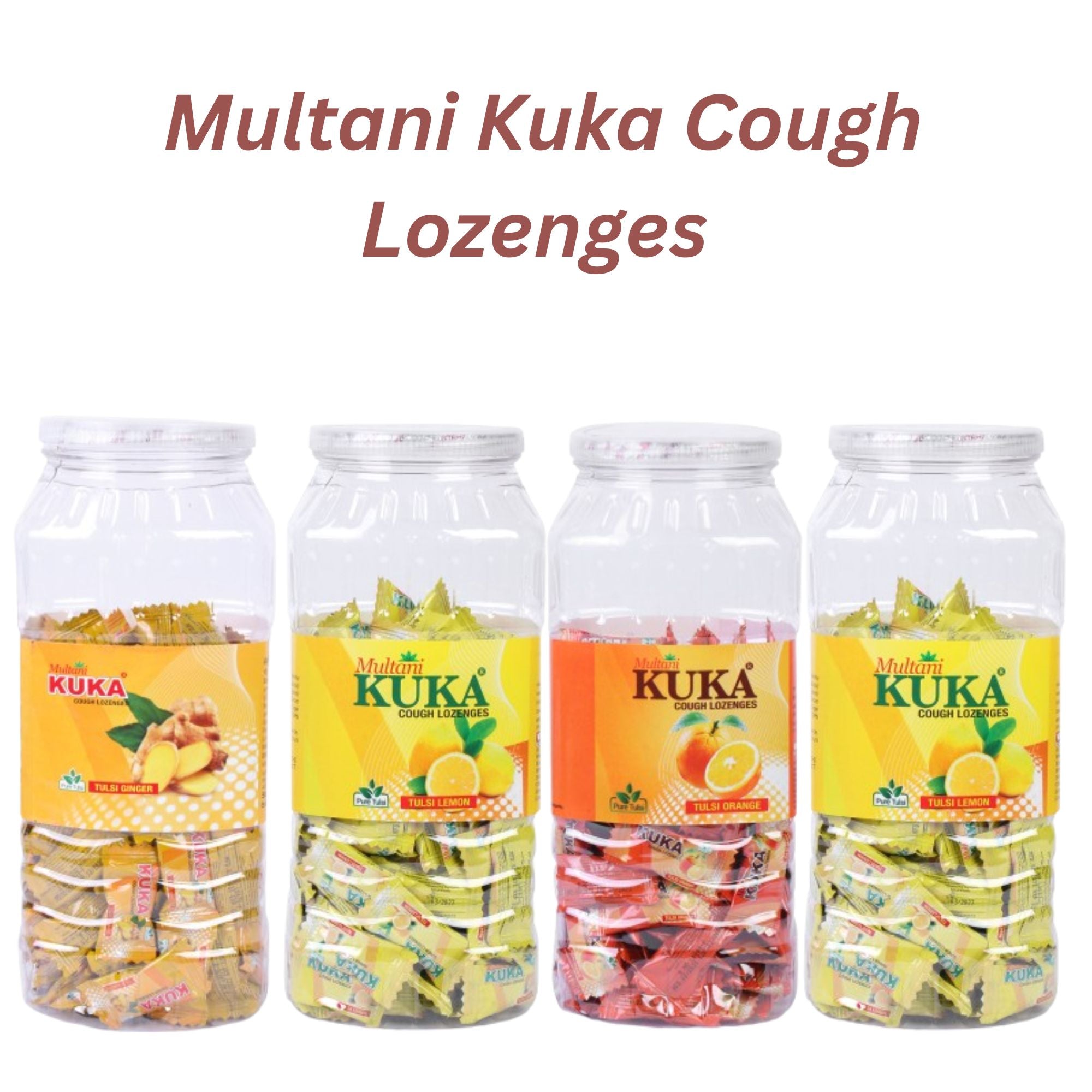 Multani Kuka Lozenges Mint Lemon orange ginger Jar of 150 QTY