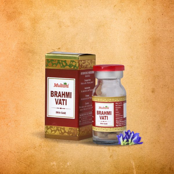 Brahmi vati bottle with multani branding
